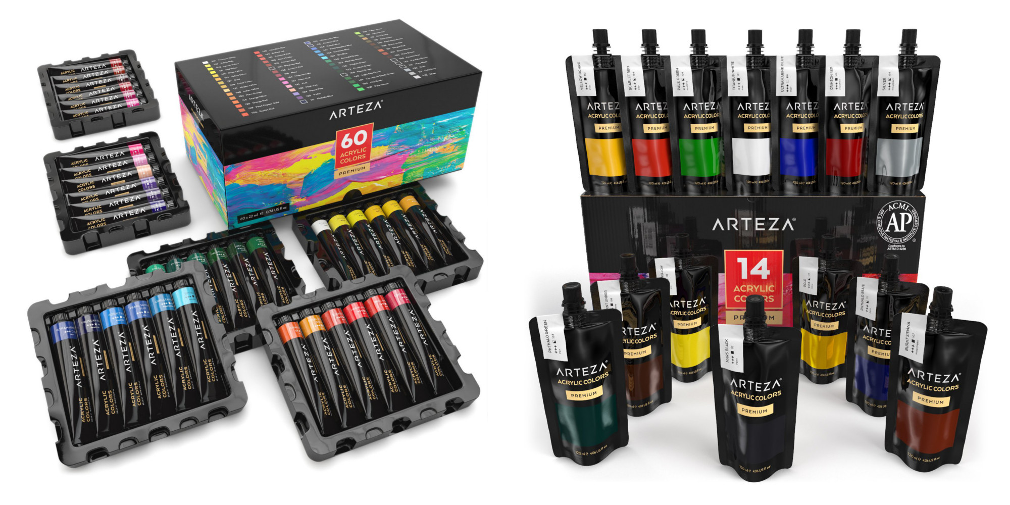 Amazon 1 Day Acrylic Paints Sale At Up To 26 Off 60 Pack 28 Real   ARTEZA Amazon Paint Sale 