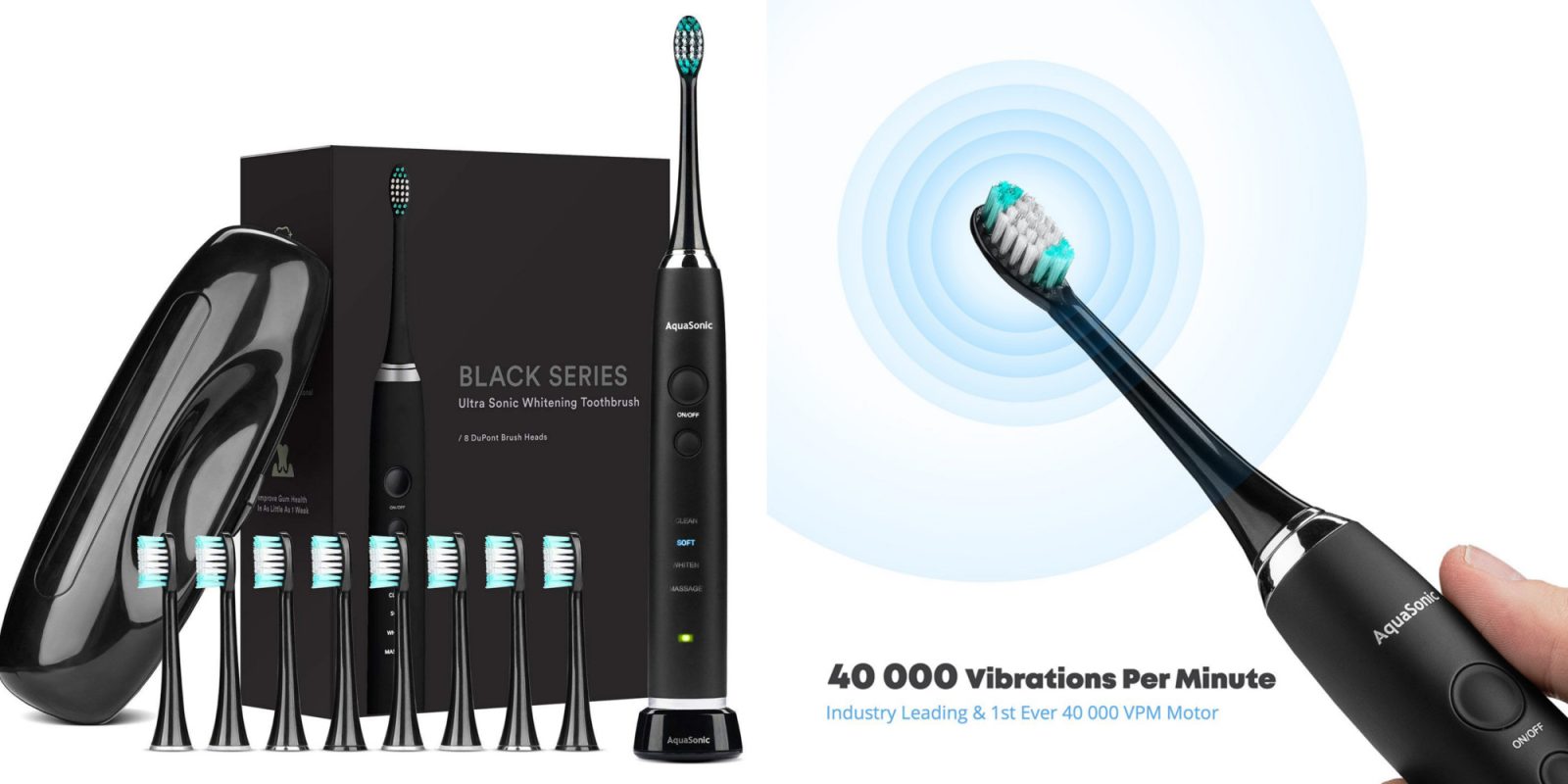 Amazon has the highlyrated AquaSonic Electric Toothbrush w/ 8 brush