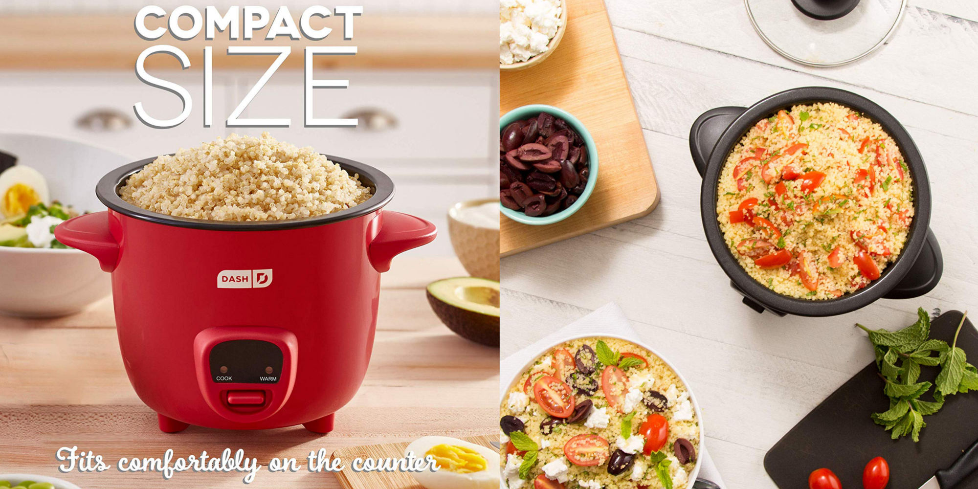 Dash Mini Rice Cookers fit nicely on the countertop and are now just $17.50  (Reg. up to $30)
