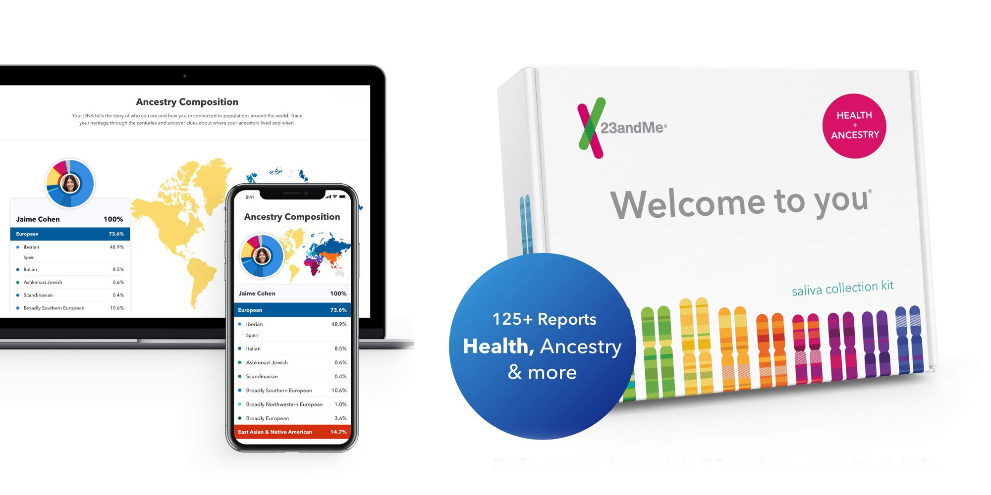 Trace your heritage & wellness w/ 23andMe's Ancestry + Health DNA Kit