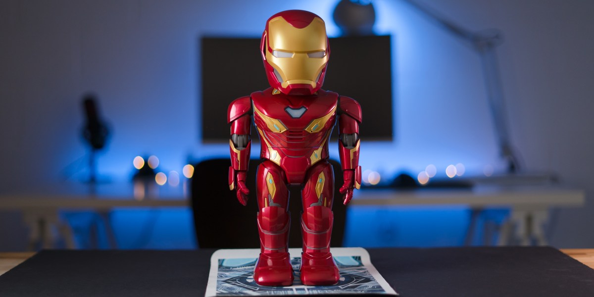Iron Man MK50 robot on desk