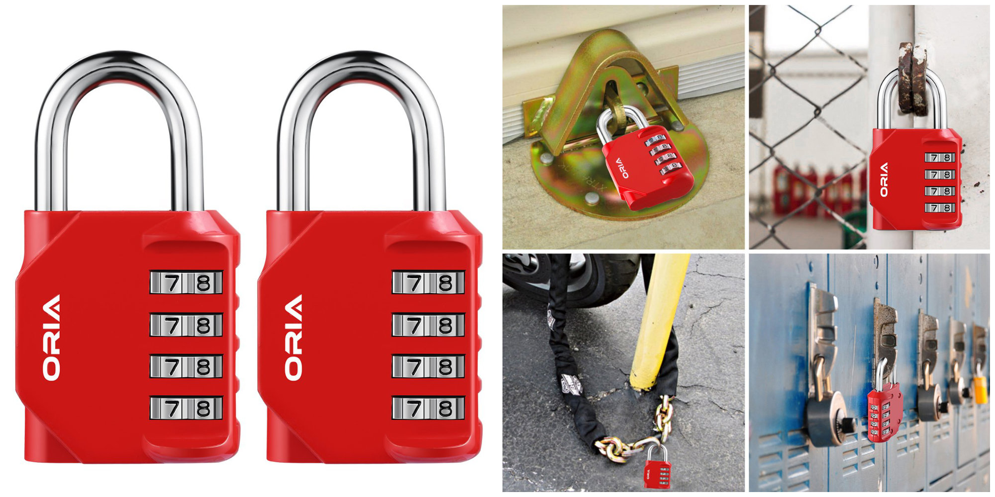Secure sheds, lockers, and more w/ two combination locks at 7 Prime