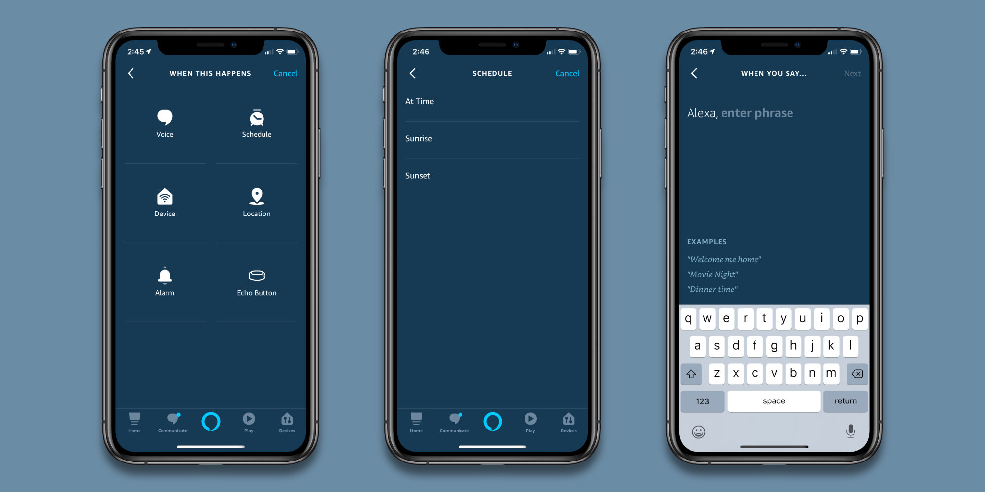 have alexa turn on lights with alarm