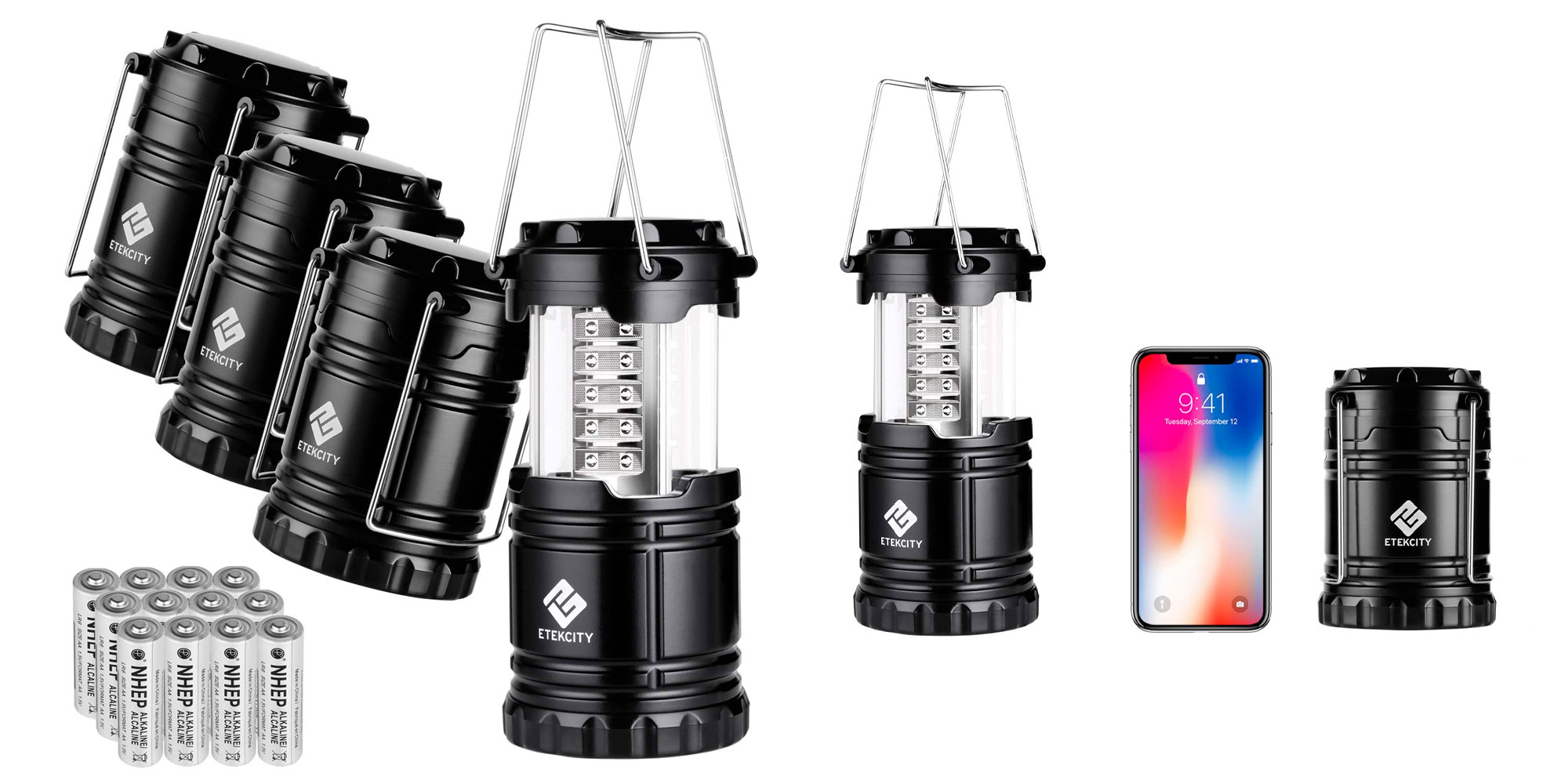 Take a 4pack of highlyrated LED lanterns with you on your next trip