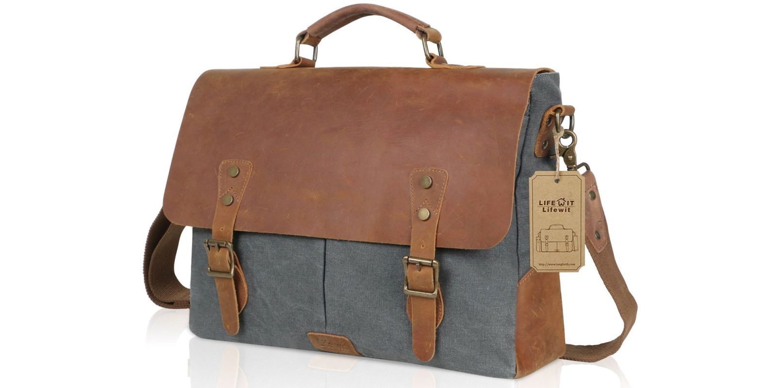 This genuine leather messenger bag is perfect for toting your MacBook at $20