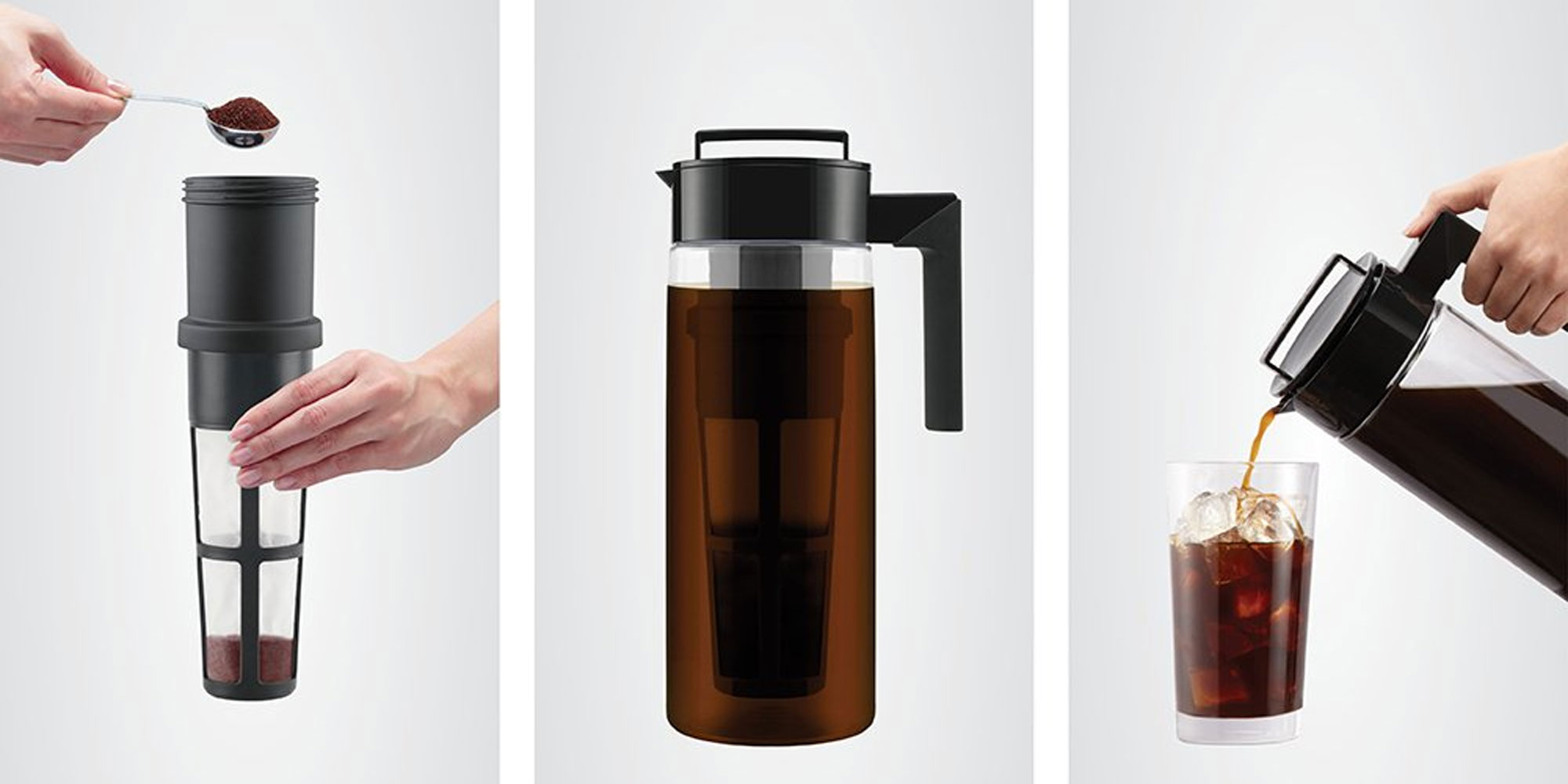 This Takeya Iced Coffee Maker carries 1quart of cold brew for 16 (20