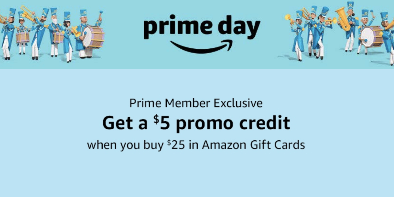 Buy a 25 Amazon gift card for Prime Day, get a 5 bonus FREE