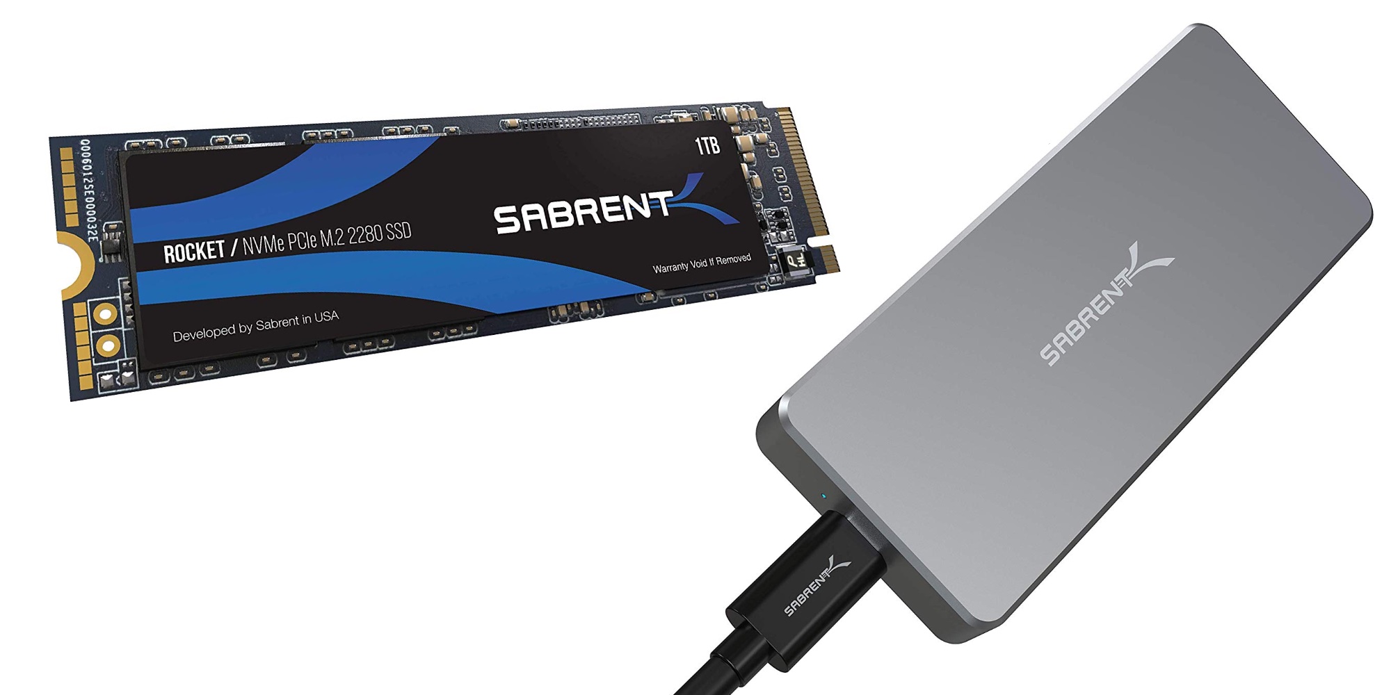 Save on Sabrent Internal + External USB-C SSDs: NVMe 1TB $100, more