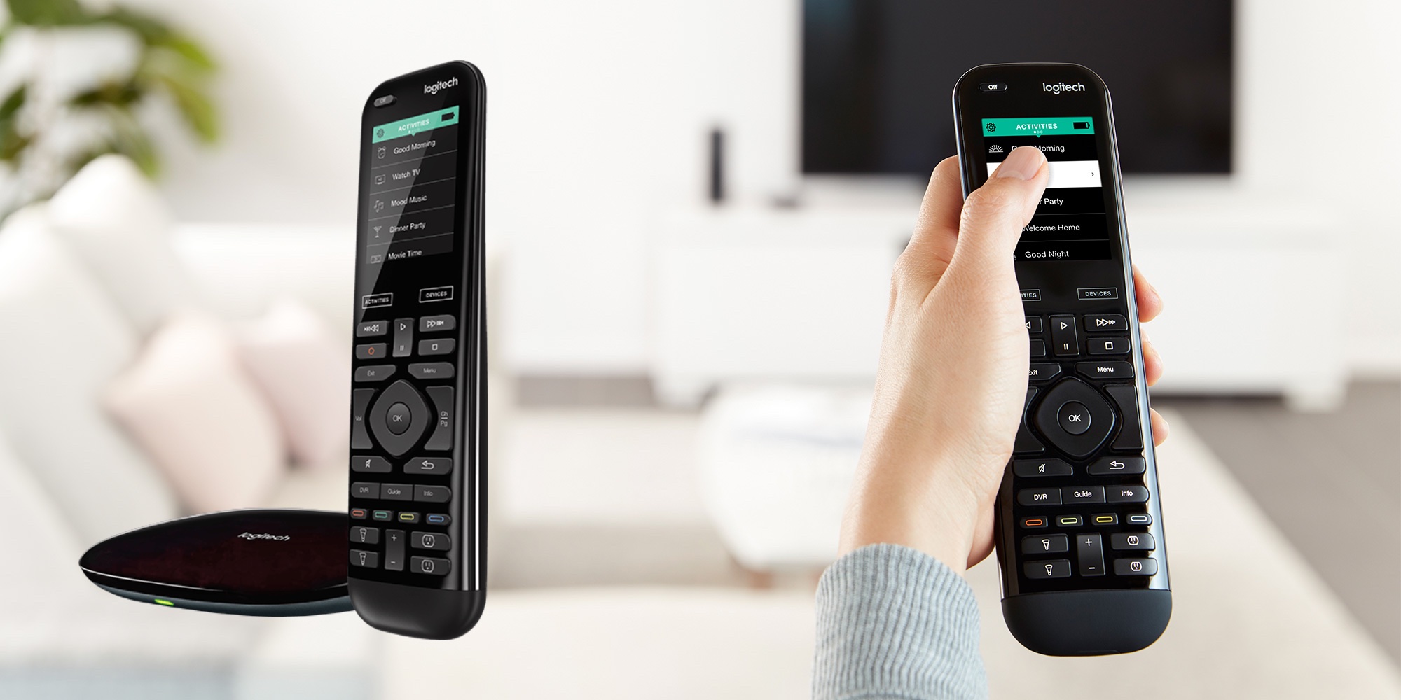 Включить телевизор утром. Smart Remote Control пульт. Logitech Harmony Hub Apple tv4. Лоджитек пульт умный дом. Logitech Harmony Smart Control.