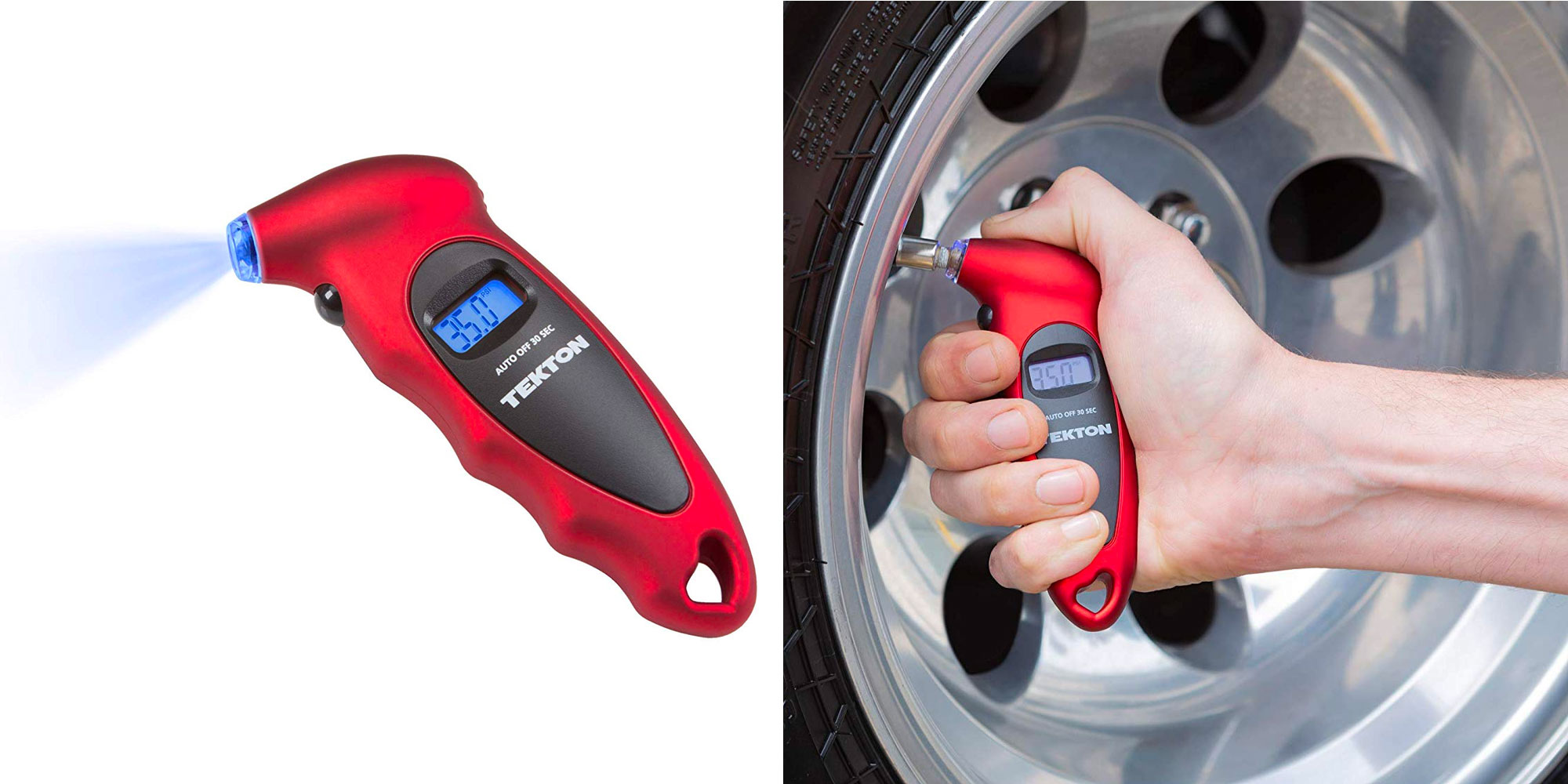 This digital tire pressure gauge has a lit nozzle for 6.50 Prime shipped