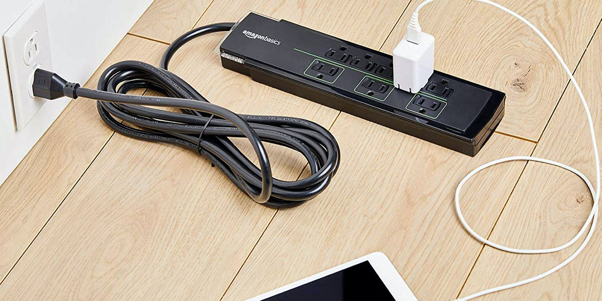 Keep electronics safe with AmazonBasics' 8outlet surge protector at