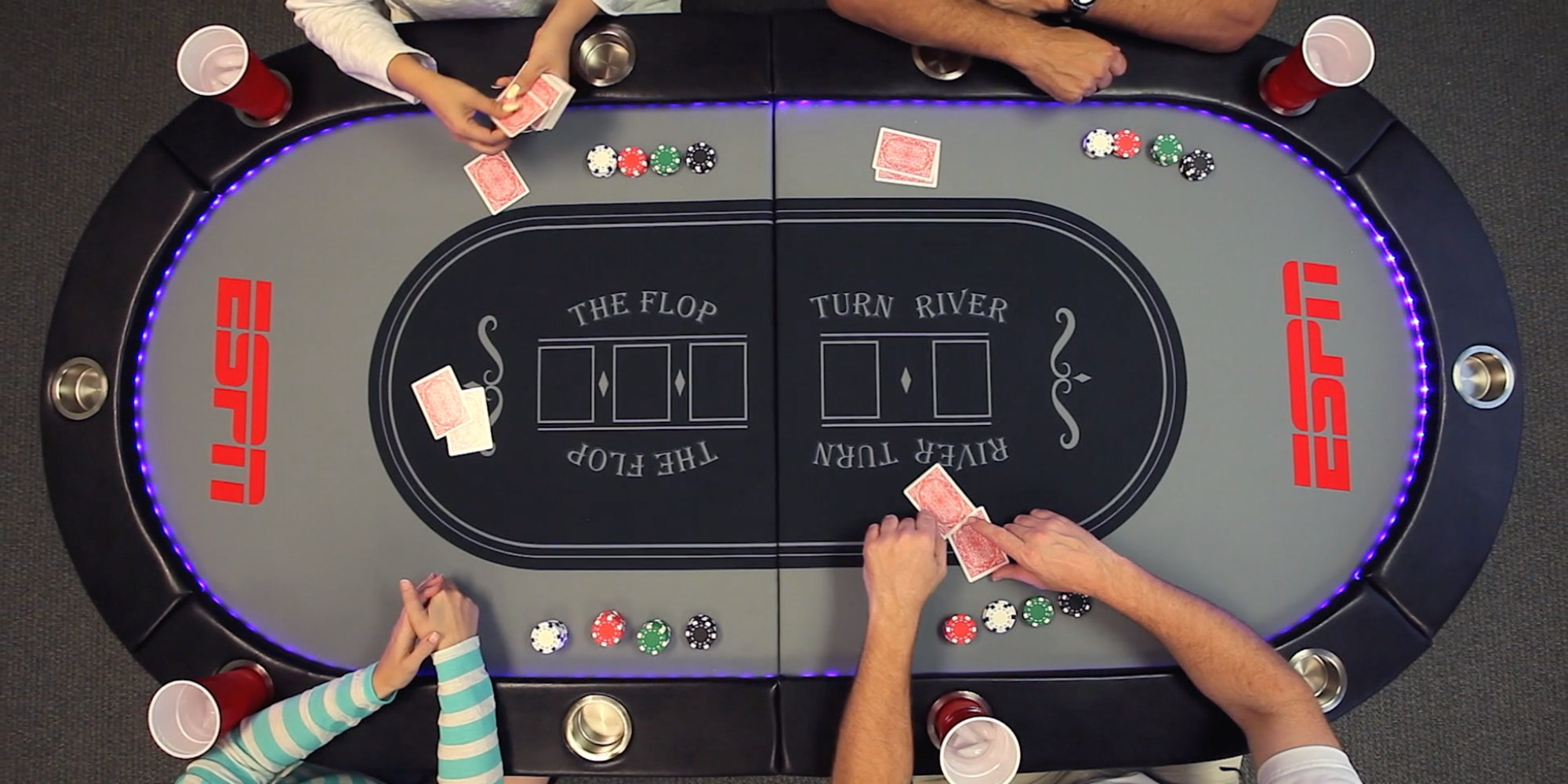ESPN's Poker Table folds has LED lighting: $160 (Reg. up to $250) - 9to5Toys