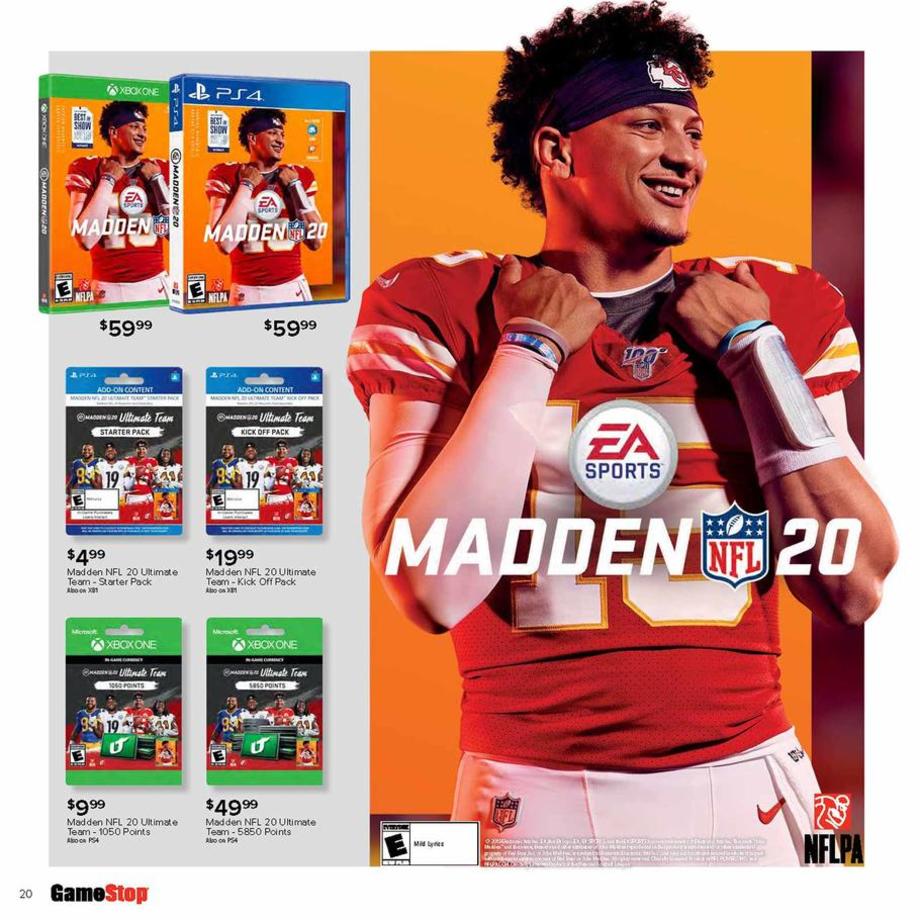 madden 20 to gamestop