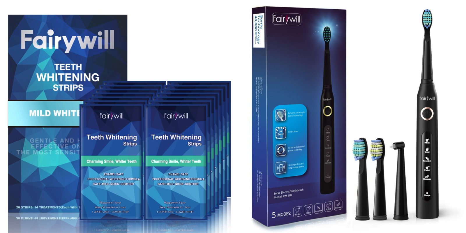 Amazon has 35 off Fairywill whitening strips + electric toothbrushes