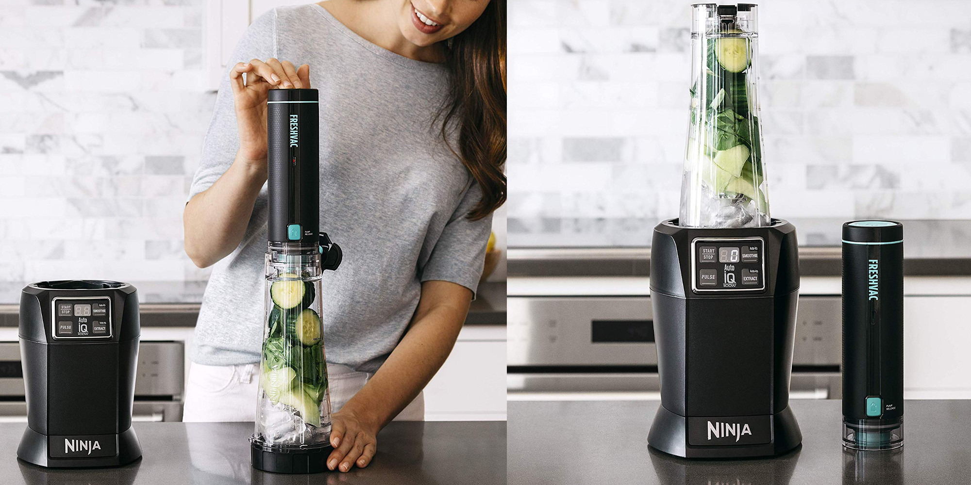 Nutri Ninja 24-Oz. Blender with FreshVac matching  low at $60 (Reg.  $90)