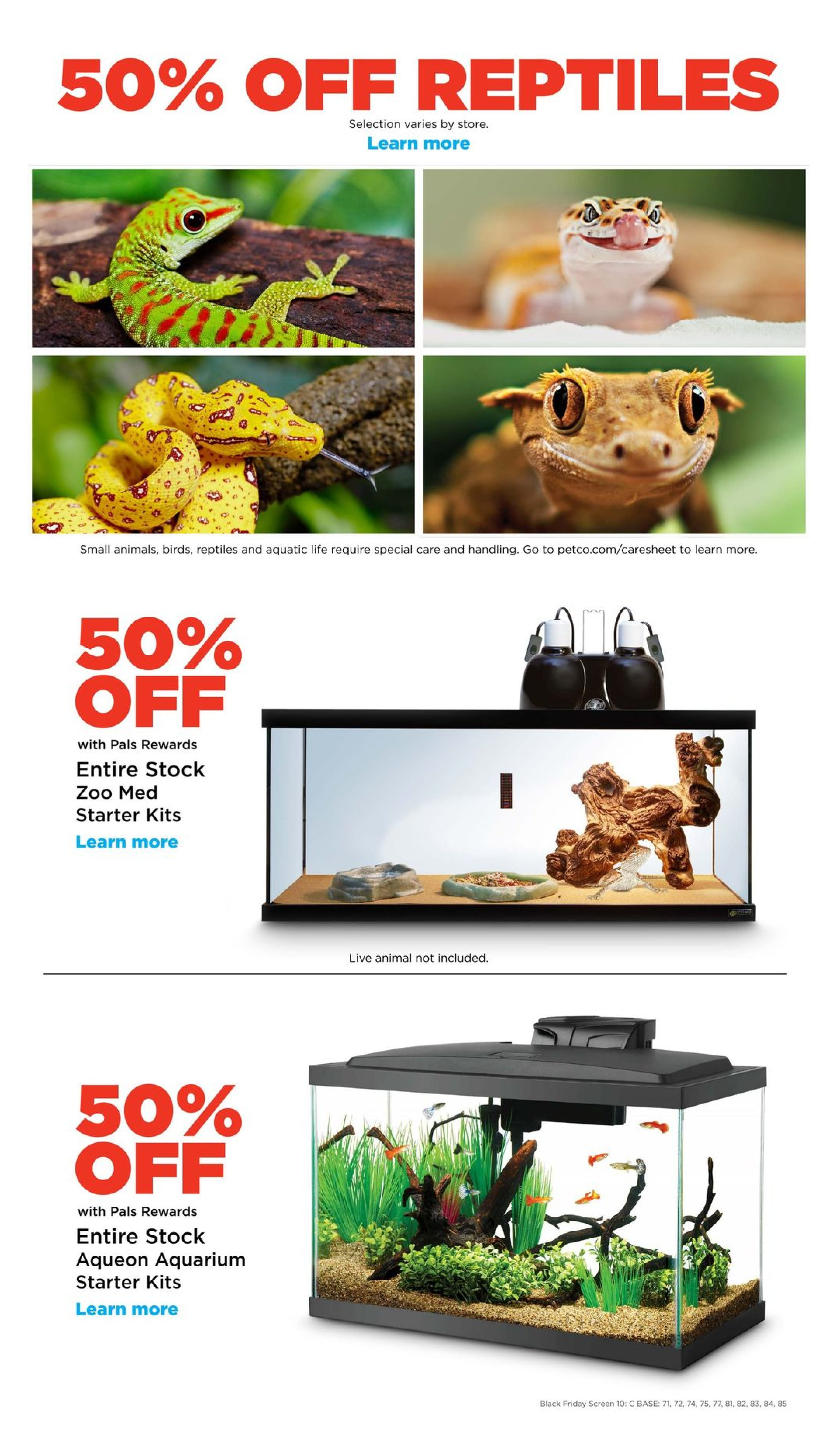 petco 50 off reptiles