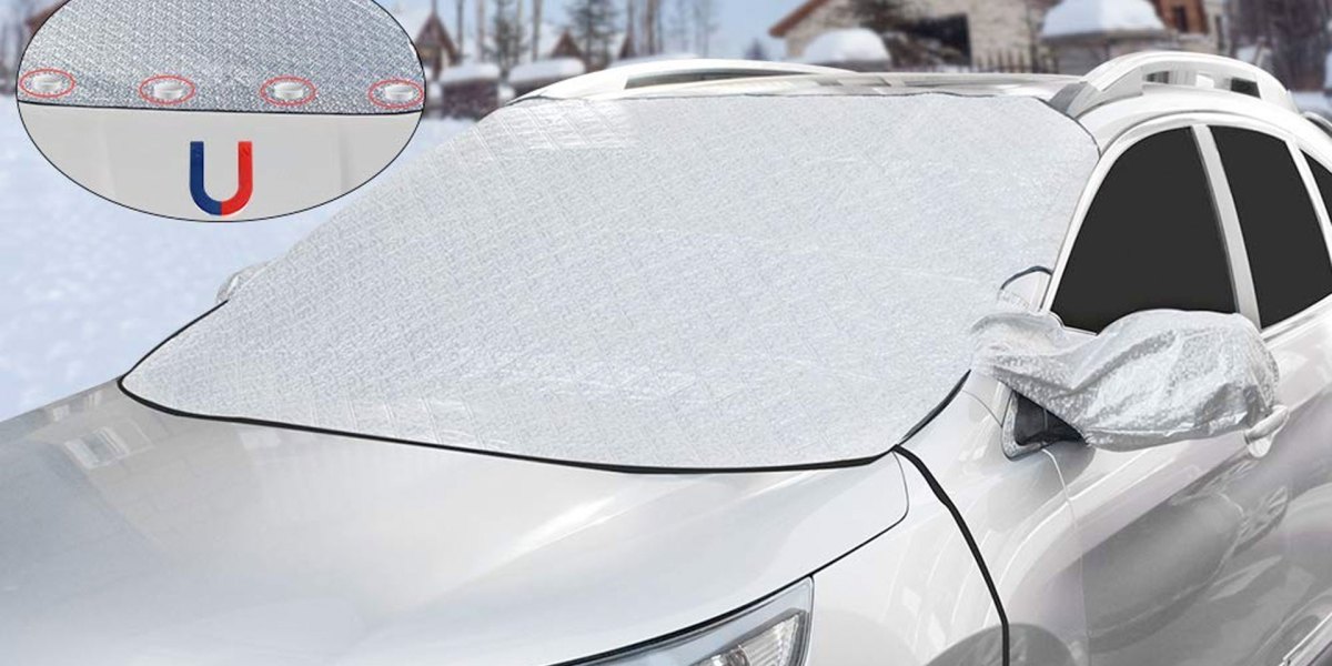 LULUETPUE Car Windshield Cover for Ice and Snow,Magnetic Car Windshield  Snow Cover,Winter Frost Guard Car Window Covers Snow Shield Ice Cover 