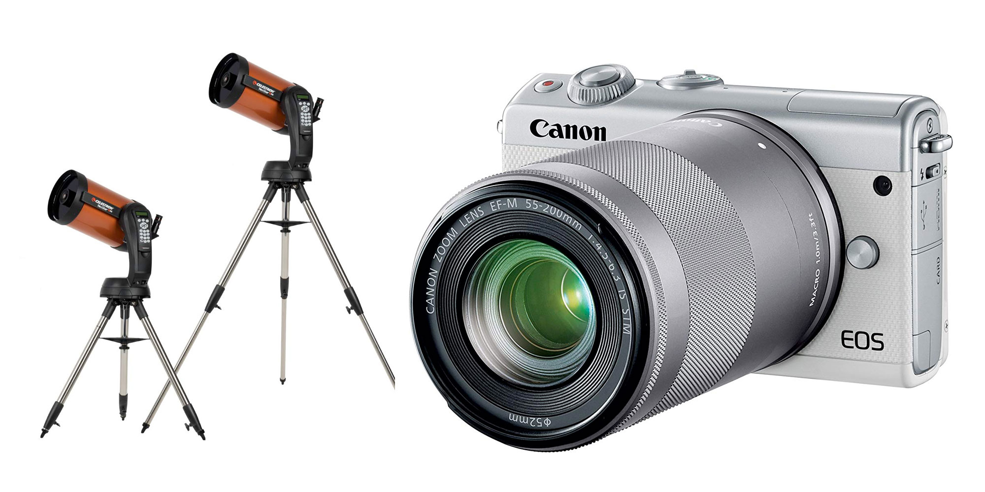 Capture it all with mirrorless cameras, telescopes, and more from 30
