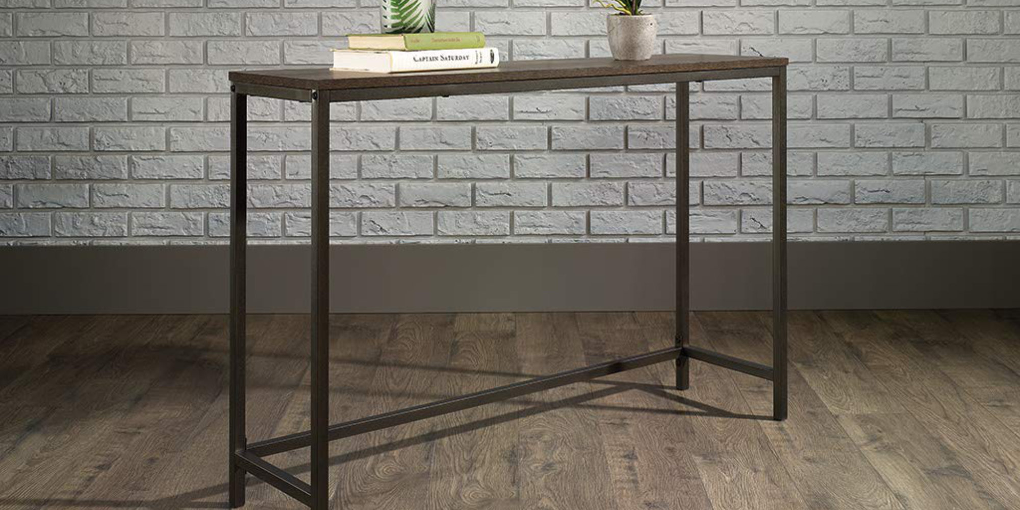 Sauder's North Ave. Sofa Table is a great desk for cozy
