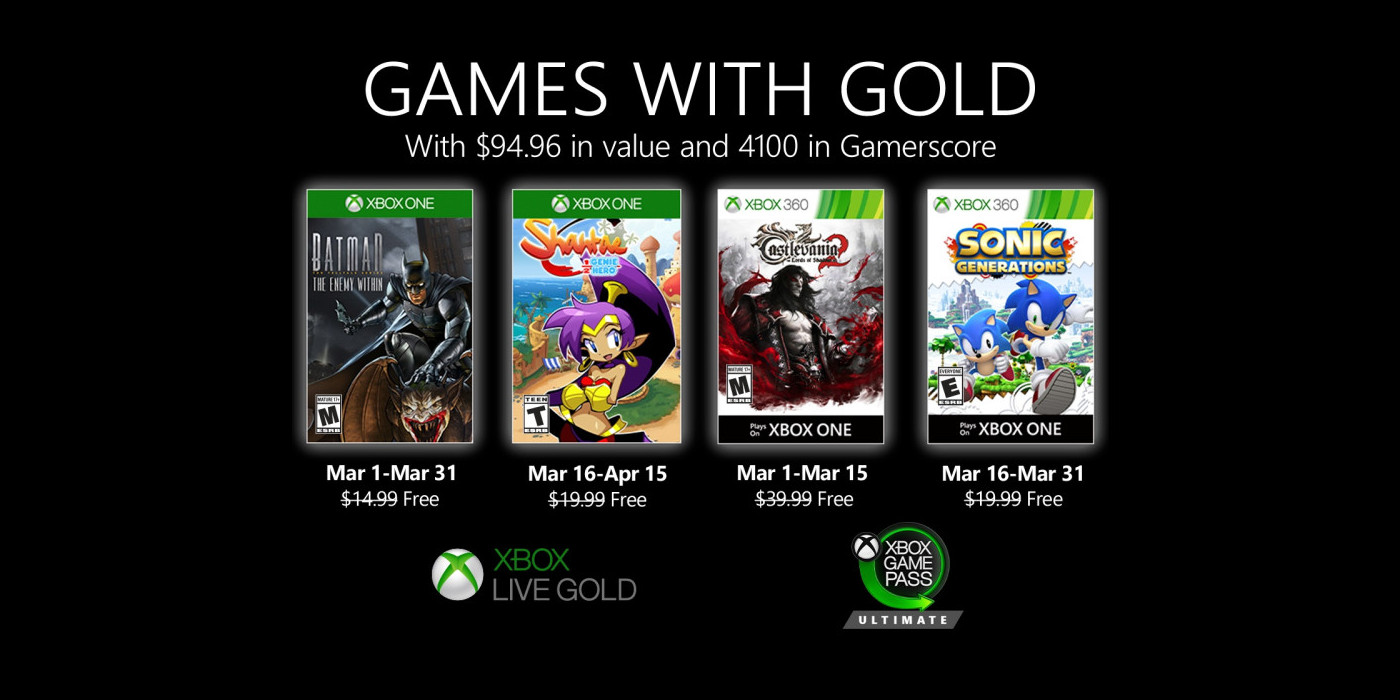 March Games with Gold freebies unveiled Batman, Sonic, more 9to5Toys