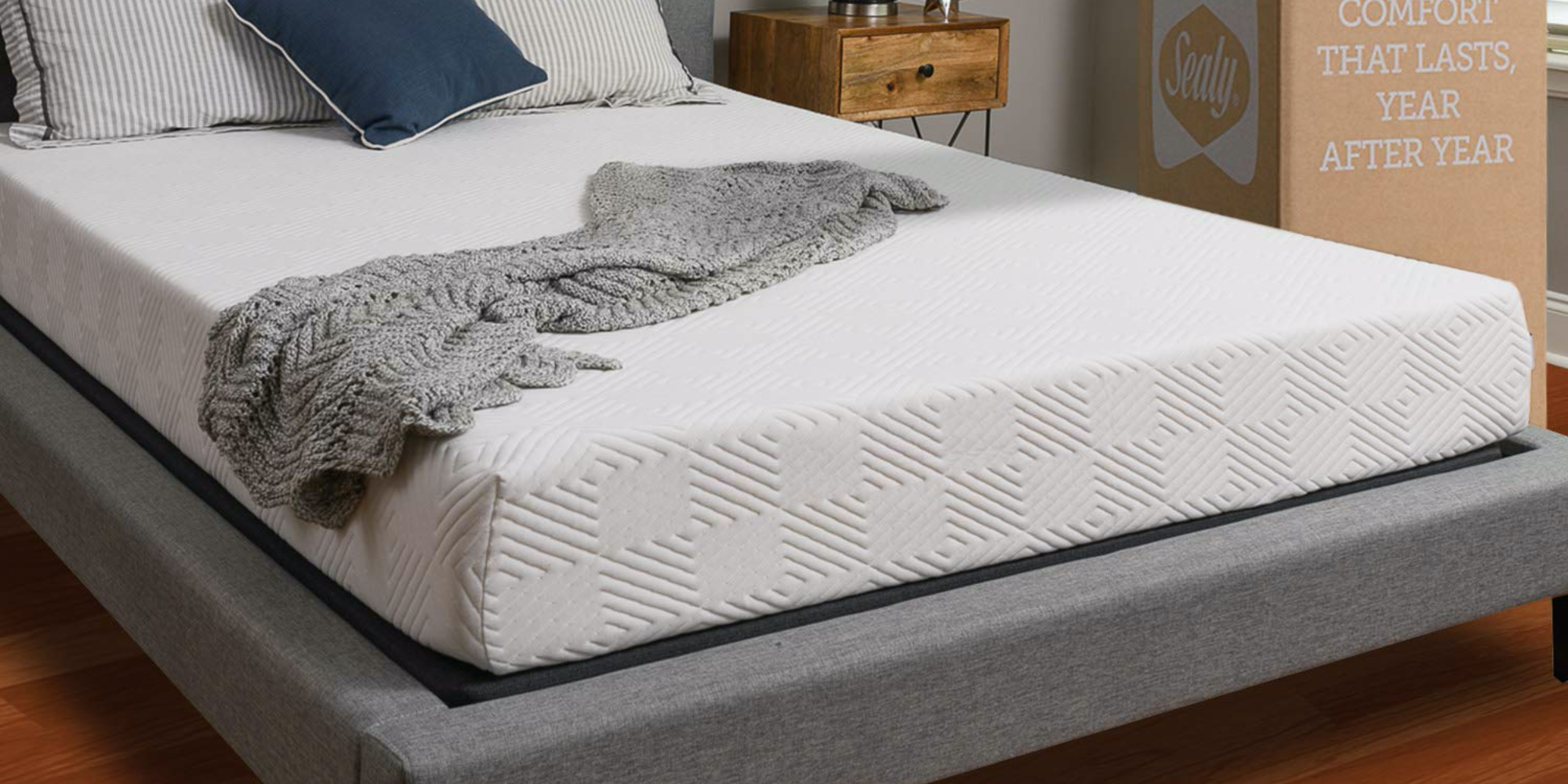 sealy washable memory foam mattress pad full white