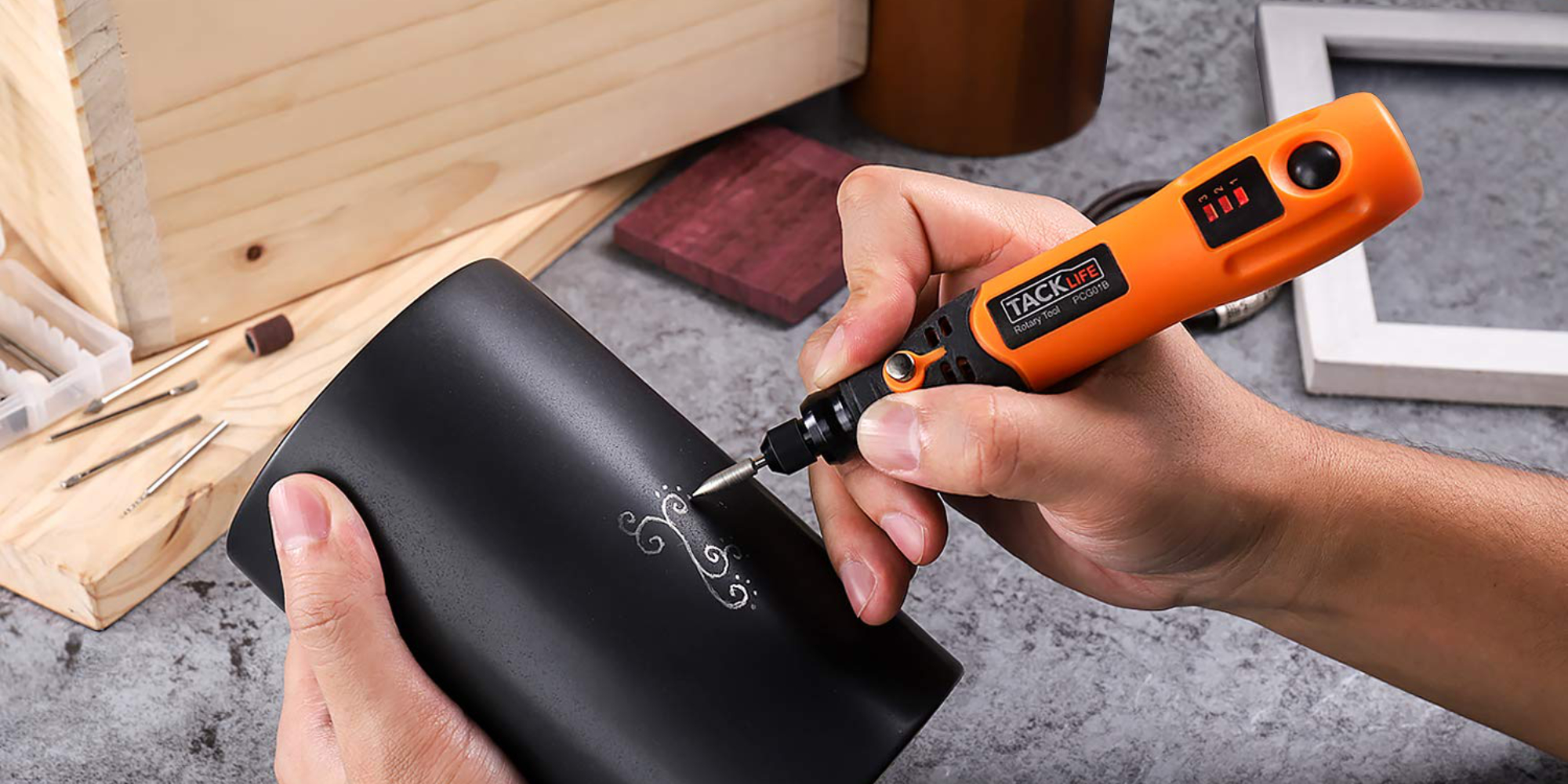 TACKLIFE Cordless Rotary Tool with Accessories