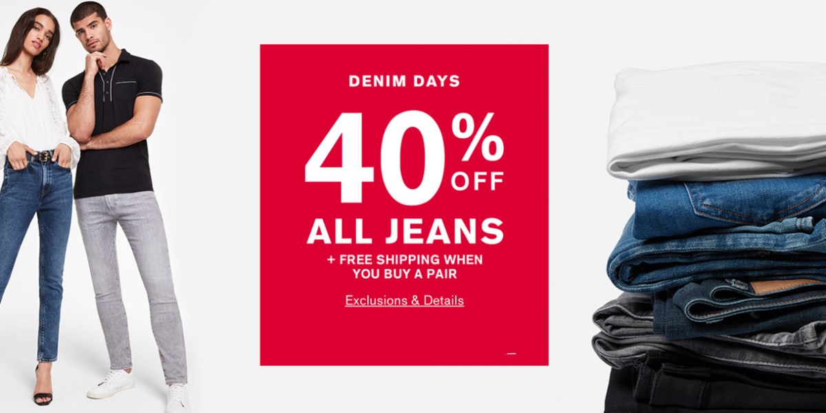 Express Denim Days Sale takes 40% off all jeans for men and women