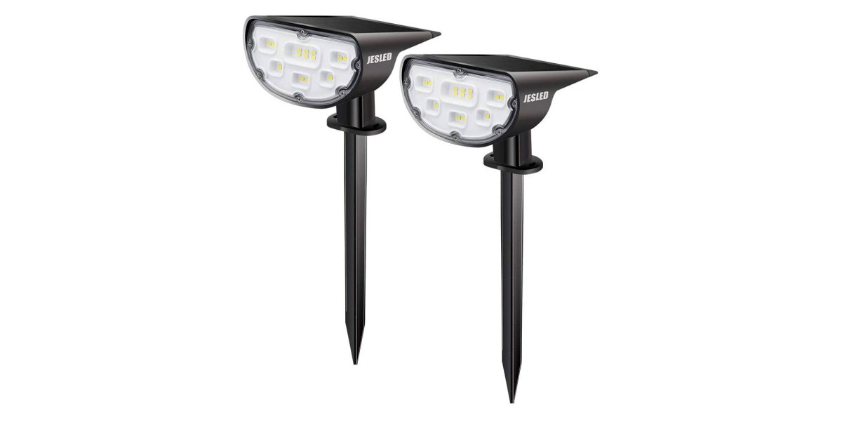 Brighten up your landscape with a 2-pack of solar LED spotlights at $14.50