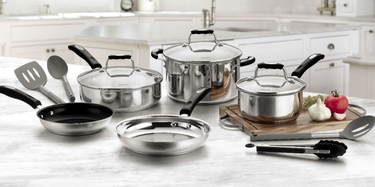 Cuisinart - 12-Piece Cookware Set - Stainless Steel P87-12