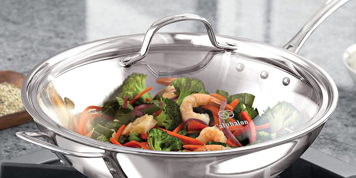 Calphalon's Stainless Steel Wok + lifetime warranty drops to $72 (Reg. $90+)