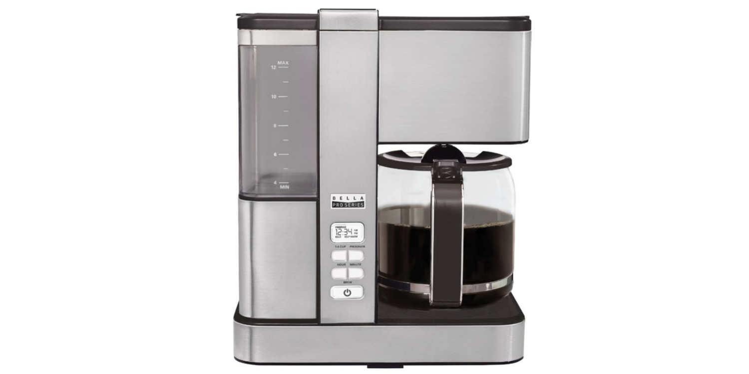 Bella Pro Series - 12-Cup Programmable Coffee Maker - Stainless Steel