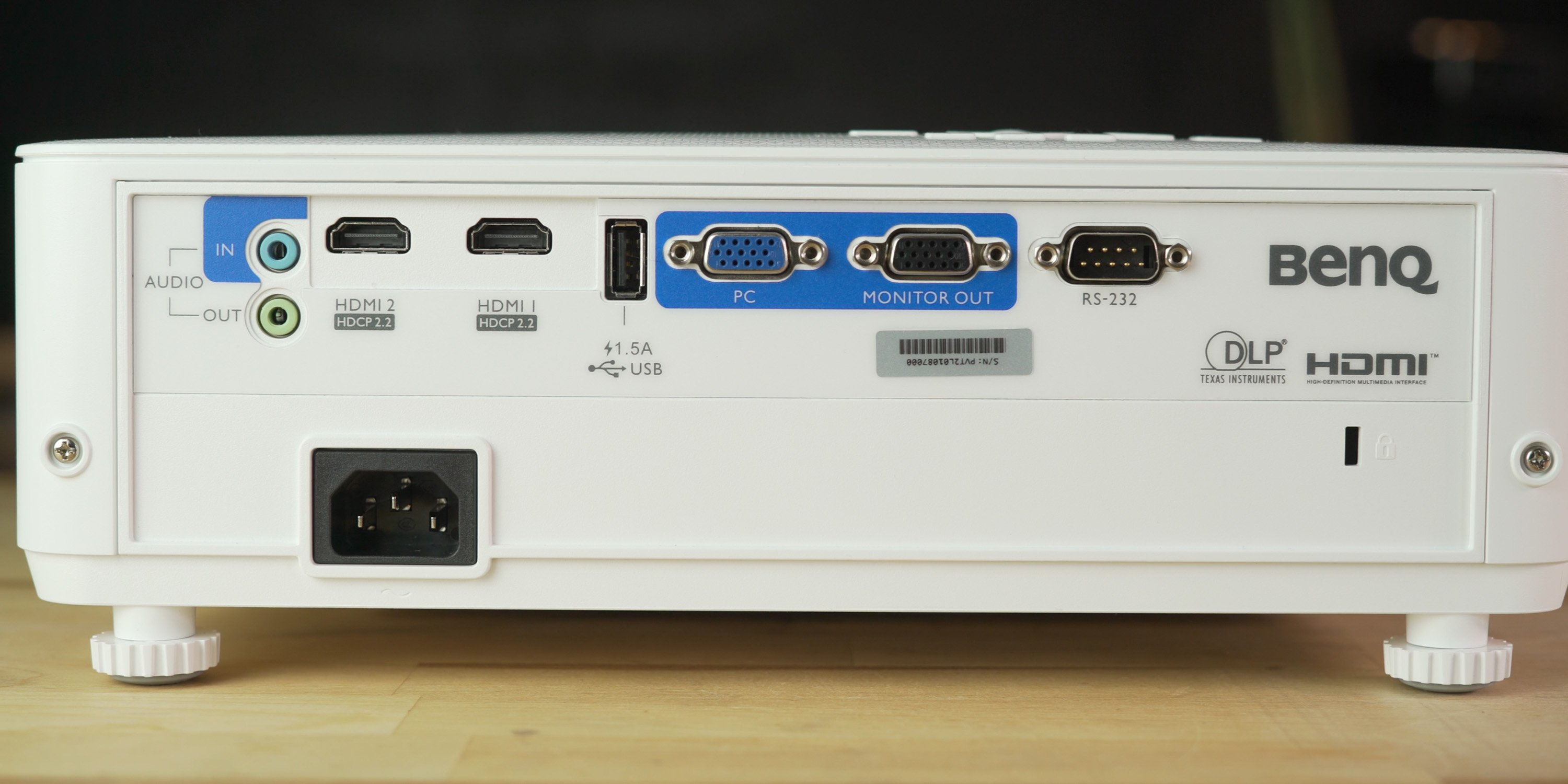 Back of the BenQ TH685 Console Gaming Projector