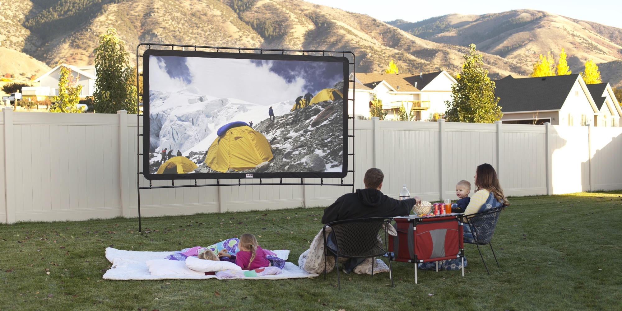 Take movie night outside with a 12-foot projector screen for $180 (Reg ...