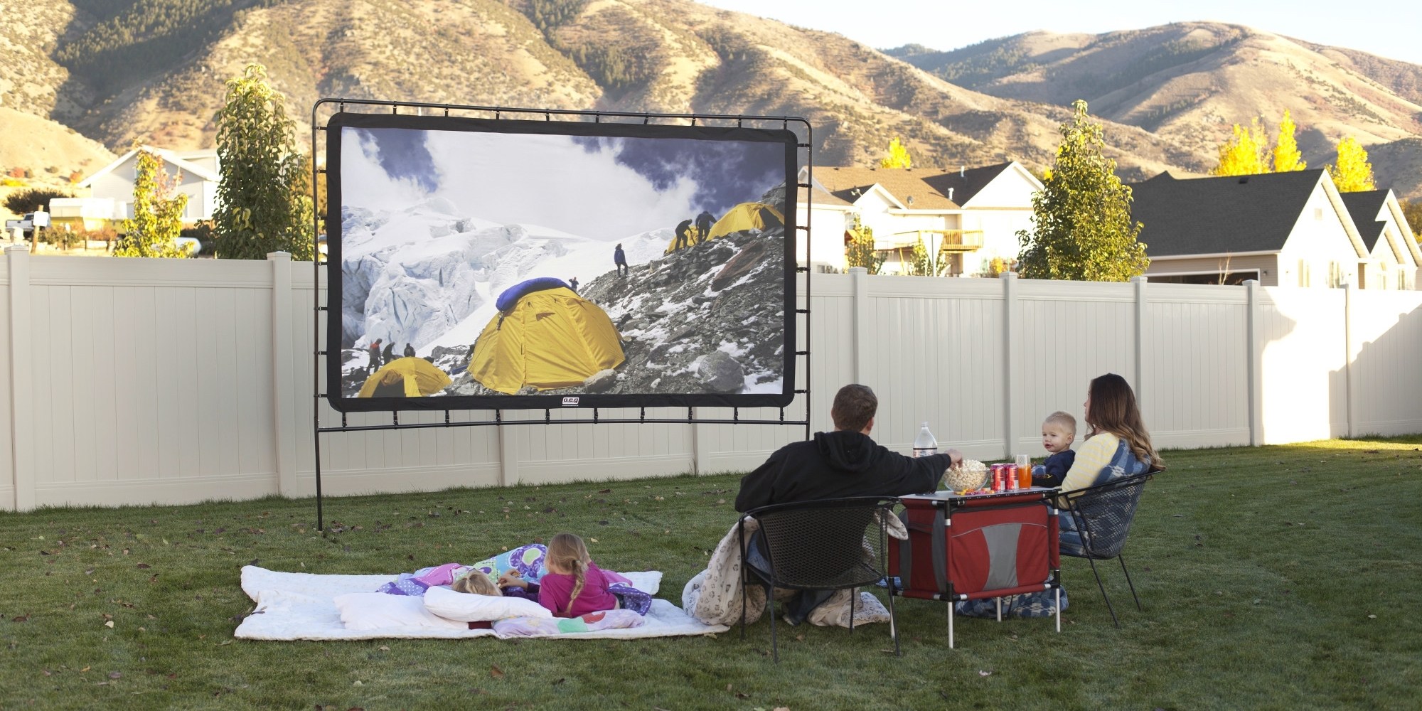 Take movie night outside with a 12foot projector screen for 180 (Reg