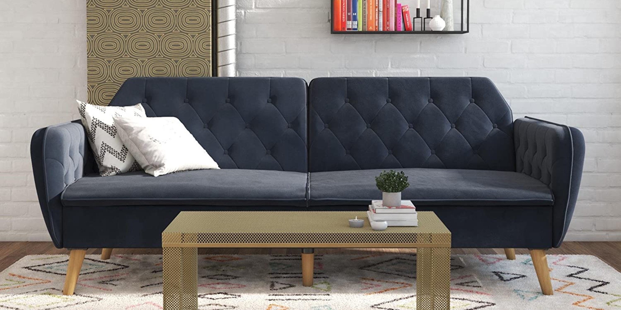 tallulah memory foam futon and sofa bed - novogratz