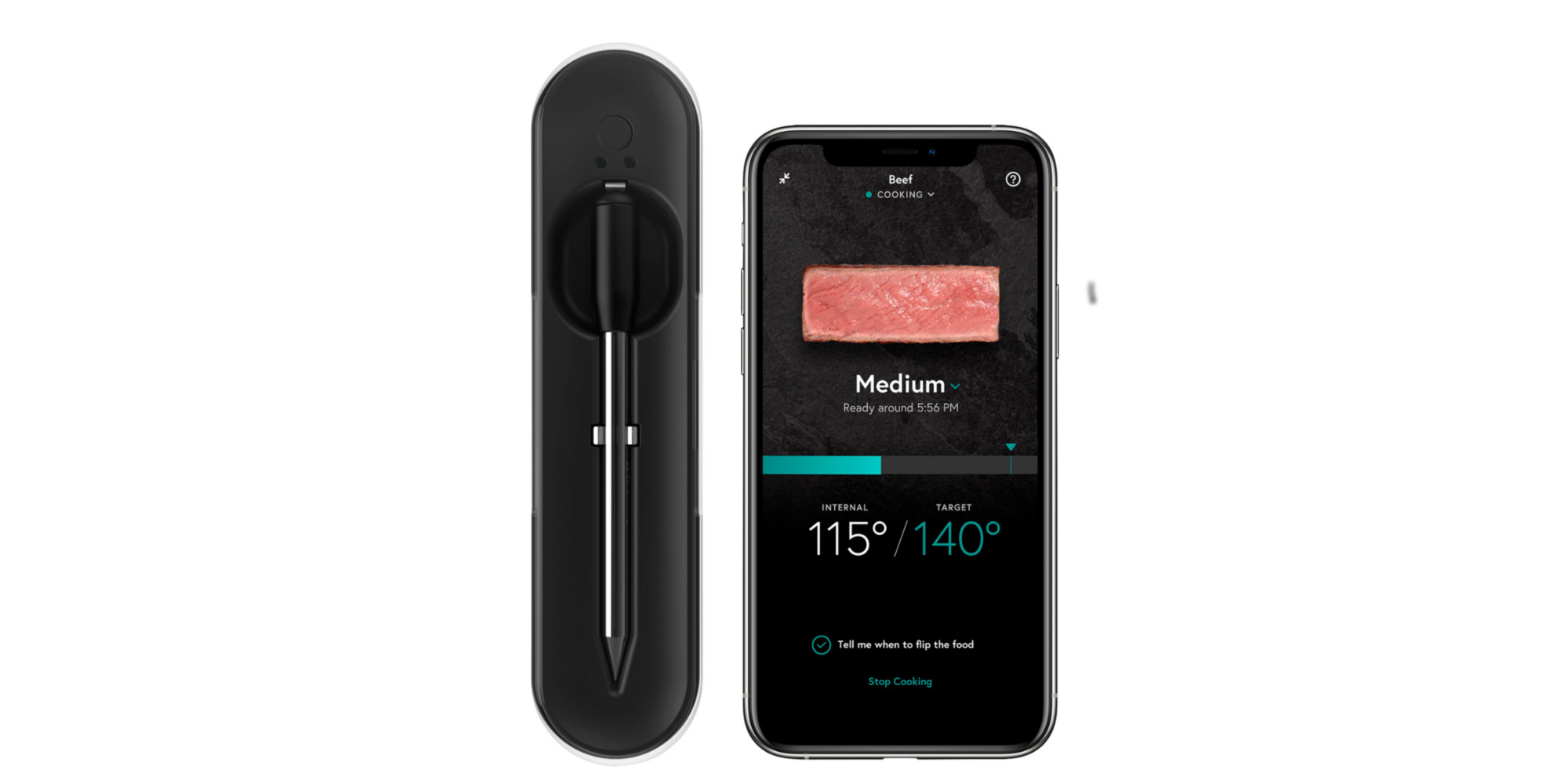 The iOS/Android-connected Yummly Smart Meat Thermometer is down at $99