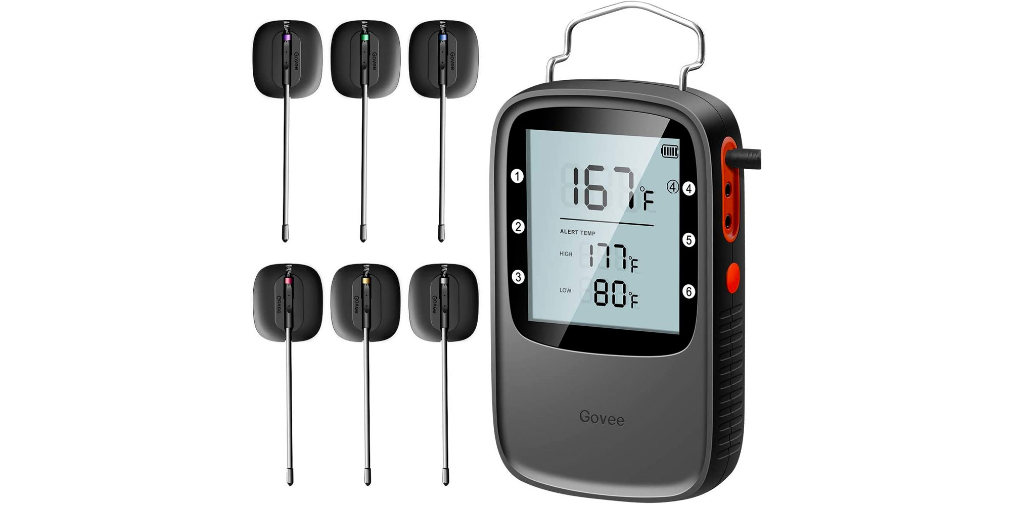 Govee's Bluetooth thermometer includes six probes for easy grilling at $31