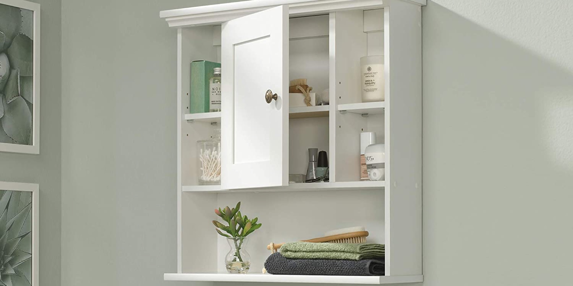 Sauder peppercorn wall cabinet