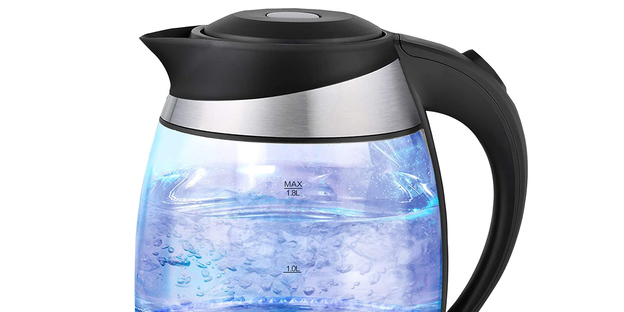 Mueller's LEDequipped glass and steel electric kettle down at 19 (25
