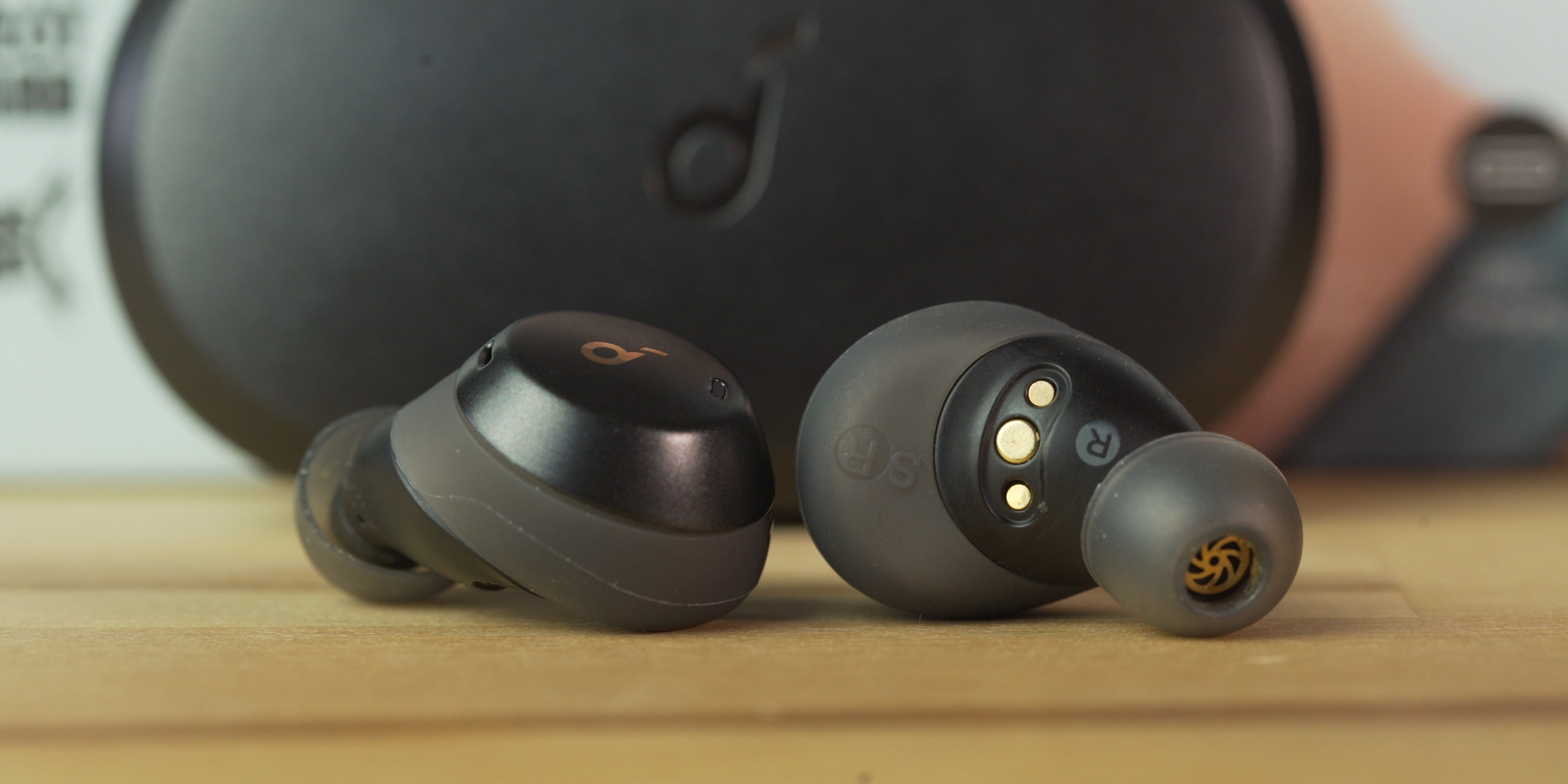 The soundcore spirit Dot 2 earbuds out of the charging case