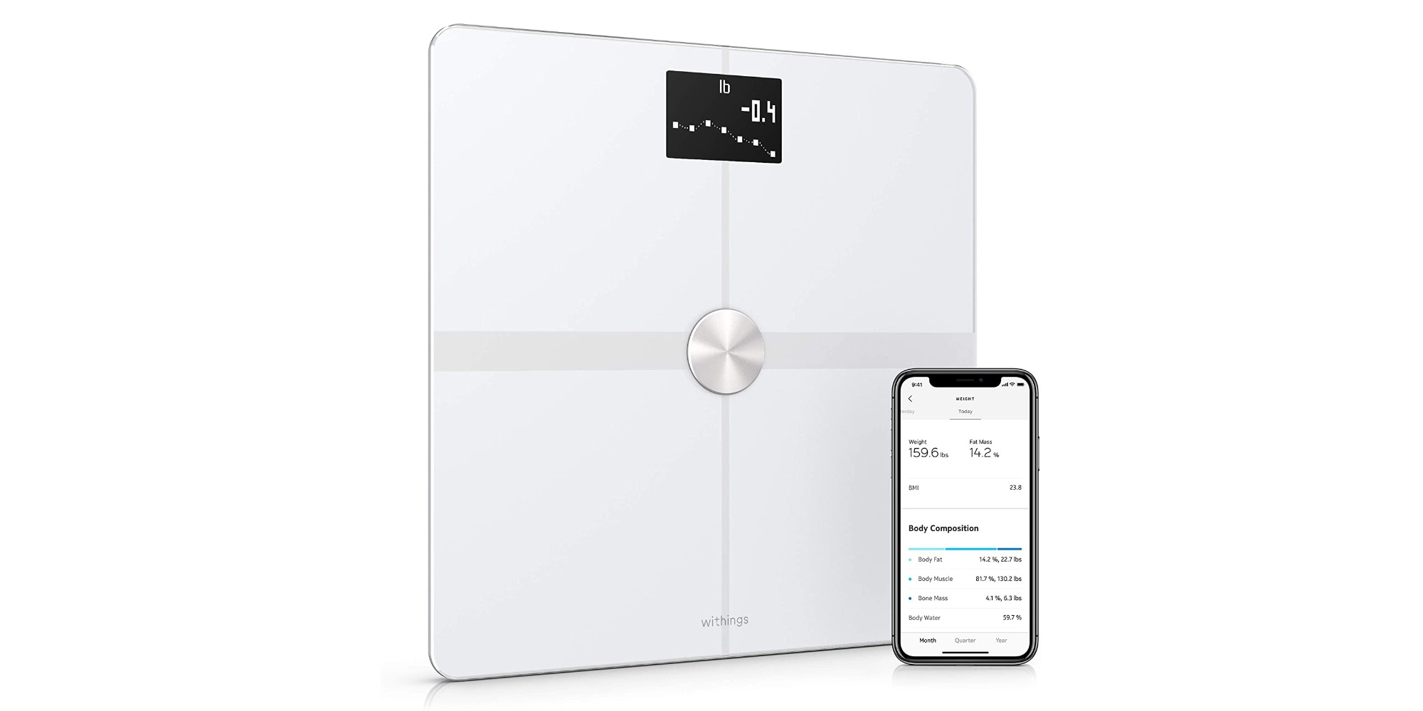 Withings Body Comp - Complete Body Analysis Wi-Fi Smart Scale - Apple