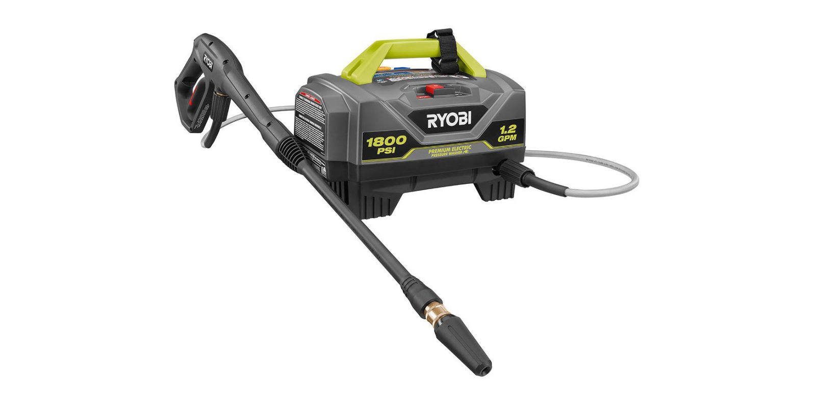 Tackle outdoor cleanup with the RYOBI 1800 Electric Pressure Washer for ...