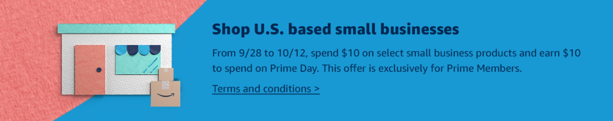 Amazon Small Business Gift Guide Prime day credit