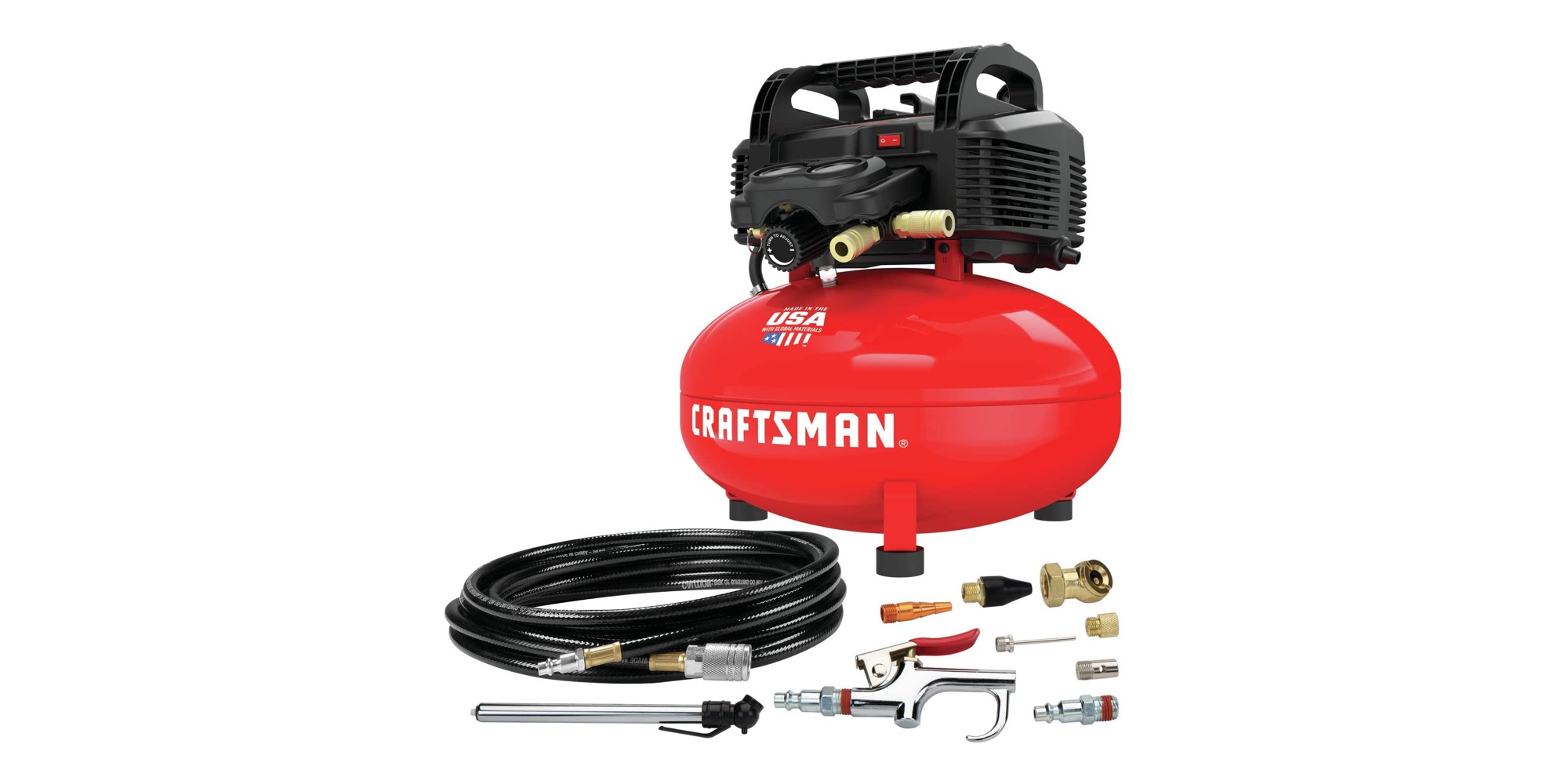 CRAFTSMAN 6Gal. Pancake Air Compressor Kit comes within 1 of its low