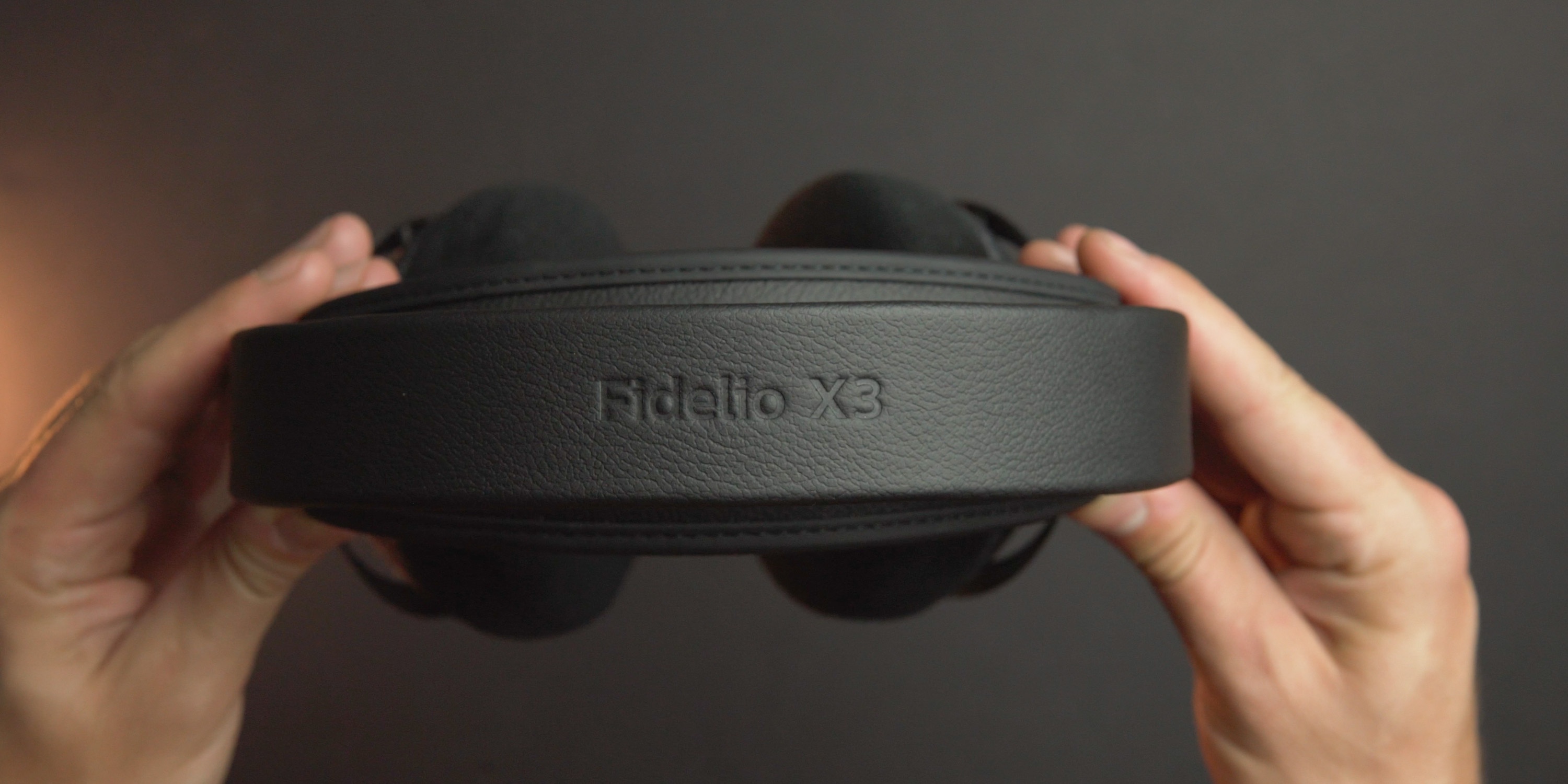 Leather headband on Fidelio X3