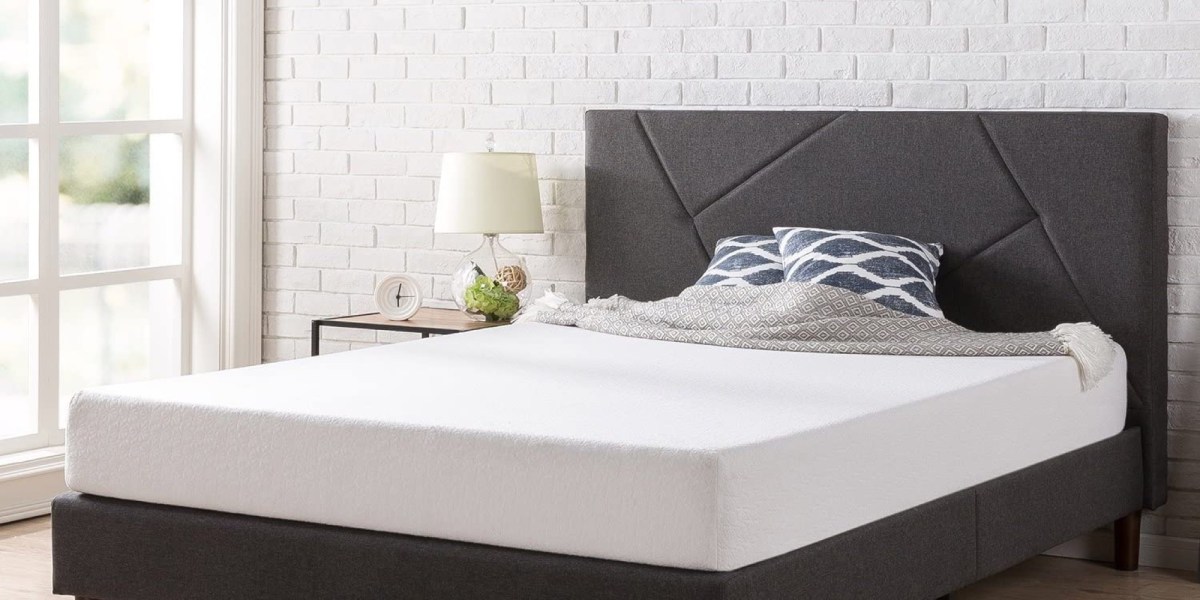 Zinus' geometric Upholstered Queen Bed Frame plunges to $209 (Reg. $278)
