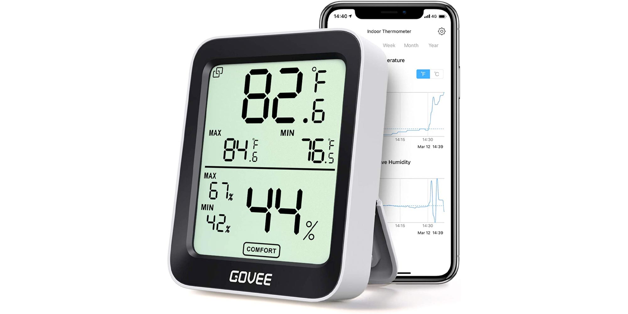 Gauge Temperature Monitor Thermometer Hygrometer for Home Greenhouse Basement Garage iOS Android Govee Upgraded Indoor Outdoor Thermometer Hygrometer WiFi Digital Hygrometer Humidity with App Alerts 