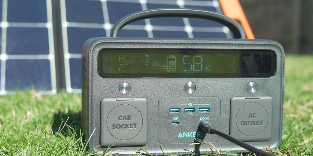 charging the Powerhouse 400 with solar panels. 