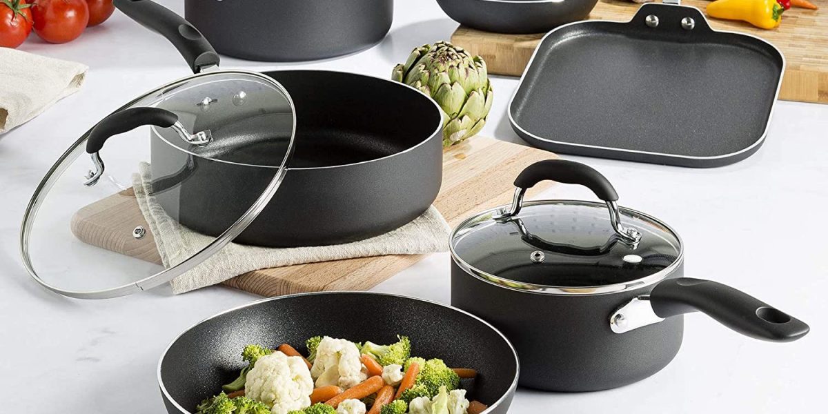 Goodful Premium Non-Stick Cookware Set, Dishwasher Safe Pots and