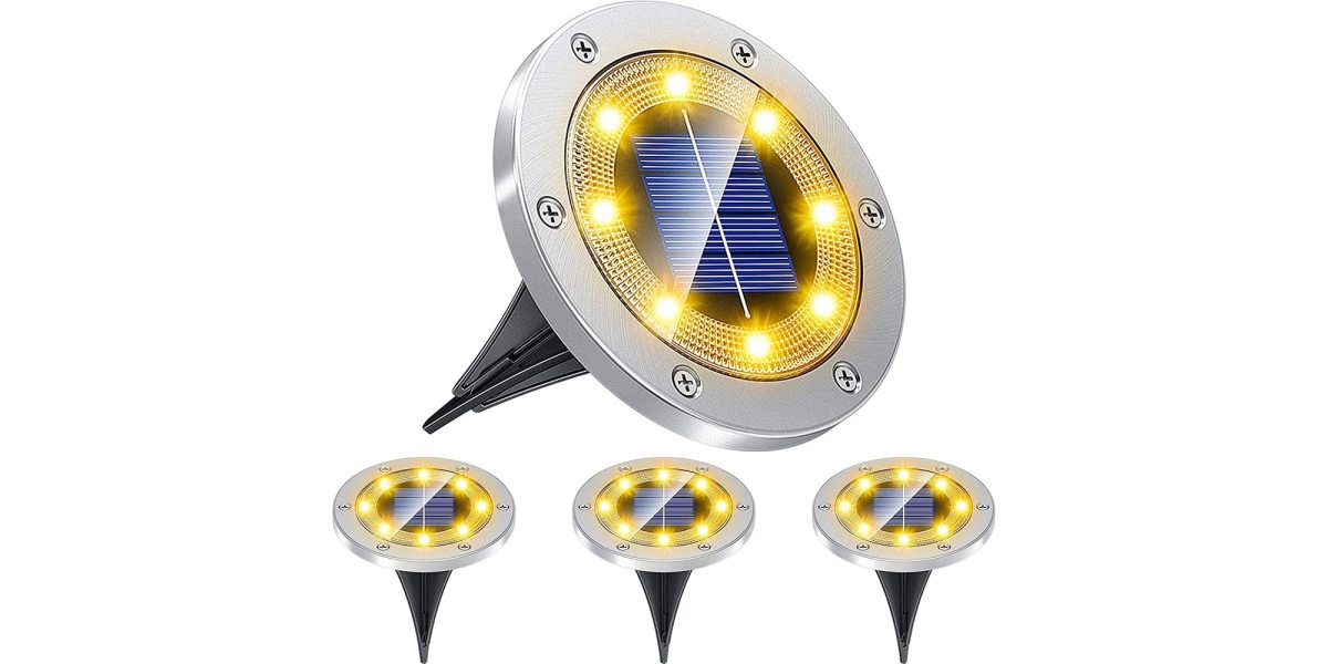 Illuminate your walkways with an 8pack of solar LED ground lights for
